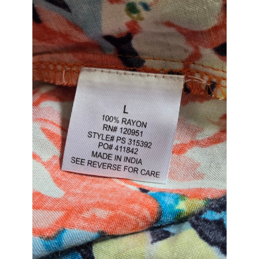 Pink Rose Floral Print Sleeveless Mini Dress Keyhole Back Coral Blue Large NEW - Picture 7 of 8